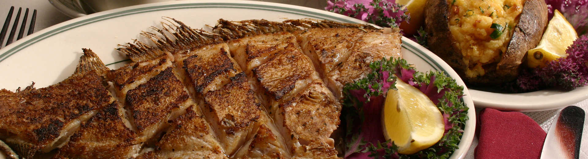 image of a grilled flounder seafood dish - Seafood Image